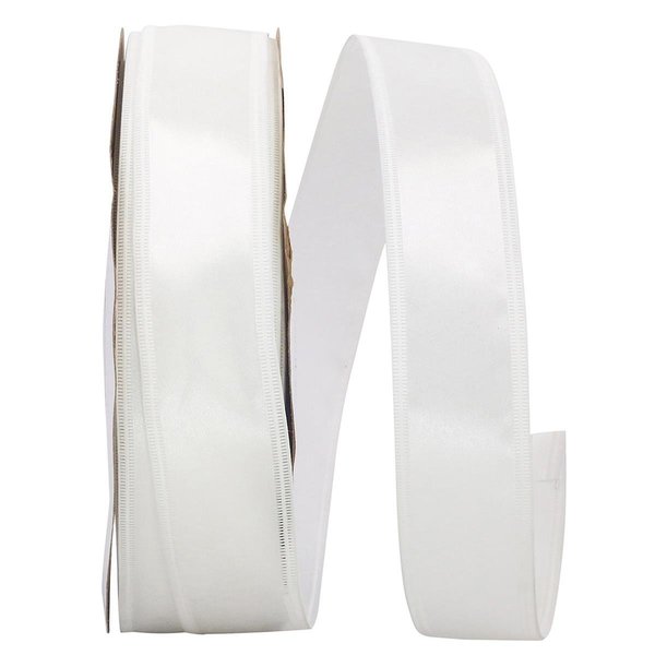 Reliant Ribbon 10.5 in. 100 Yards Dyna Satin EZ Wired Edge Ribbon, White 5102W-030-09C